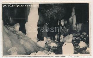 1938 Aranyosfő, Scarisoara; Ghetar / jégbarlang belső / ice cave interior (gyűrődés / crease)