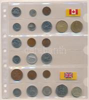 Kanada 1900-1994. 1c-1$ (14xklf) + Nagy-Britannia 1971-1997. 1/2p-1P (8xklf) berakólapon T:vegyes Canada 1900-1994. 1 Cent - 1 Dollar (14xdiff) + United Kingdom 1971-1997. 1/2 Penny - 1 Pound (8xdiff) in coin holder sheet C:mixed