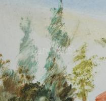 Gallyas Mária (?-): Táj. Olaj, farost, jelzett, fakeretben, 13×18 cm