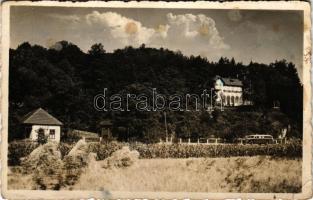 1944 Csucsa, Ciucea; volt Ady kastély, autóbusz / castle, autobus (fl)