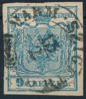 1850 9kr kézi HP I. típus "MARM. SZIGETH" (Gudlin 150 pont)