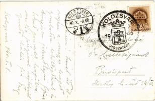 Kolozsvár, Cluj; Nemzeti színház / national theatre. photo + "1940 Kolozsvár visszatért" S...