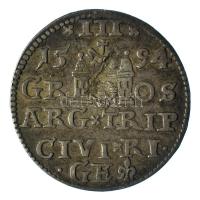 Lengyel-Litván Nemzetközösség 1594. 3gr Ag "III. Zsigmond" Riga (2,30g) T:XF,VF ü., patina...