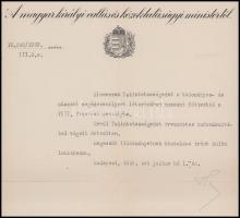 1939 Bp., Hóman Bálint (1885-1951) vallás- és közoktatásügyi miniszter autográf aláírása kinevezésen