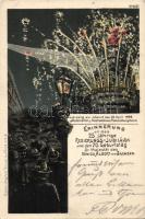 1898 Leipzig fireworks at the anniversary of King Albert of Saxony litho