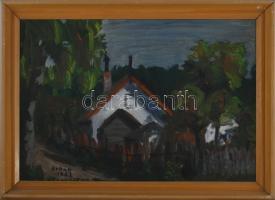 Urbán jelzéssel: Utcarészlet, 1962. Olaj, vászon. Sérült. Dekoratív, sérült fakeretben, 34,5x50 cm.