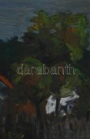 Urbán jelzéssel: Utcarészlet, 1962. Olaj, vászon. Sérült. Dekoratív, sérült fakeretben, 34,5x50 cm