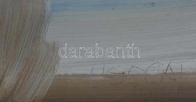 Ugocsai Antal (1942-): Alföldi részlet. Olaj, farost, jelezve jobbra középen, 40×70 cm. Üvegezett fa...