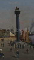 Olvashatatlan jelzéssel, feltehetően XIX. sz. festő: Velencei részlet. Olaj, vászon, jelezve jobbra ...