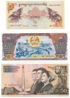 Vegyes: Észak-Korea 1992. 50W + Laosz 1988. 500K + Bhután 2006. 5Ng T:UNC,AU Mixed: North Korea 1992. 50 Won + Lao 1988. 500 Kip + Bhutan 2006. 5 Ngultrum C:UNC,AU