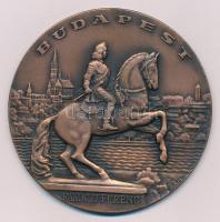 Iván István (1905-1968) DN "Budapest - Rákóczi Ferenc" bronzozott Al emlékérem (80mm) T:AU kissé kopott bronzozás