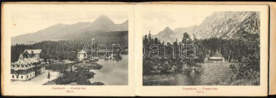 ca 1900 Hohe-Tatra / Magas-Tátra, 12 képet tartalmazó leporelló, kiadja: Divald Károly, Budapest, Ge...