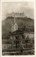 1938 Krasznahorkaváralja, Krásnohorské Podhradie (Rozsnyó, Roznava); Krasznahorka vára / Hrad Krásna Horka / castle + "1938 Rozsnyó visszatért" So. Stpl.