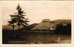 Krasznahorkaváralja, Krásnohorské Podhradie (Rozsnyó, Roznava); Krasznahorka vára. Fuchs József kiadása / Hrad Krásna Horka / castle (vágott / cut)