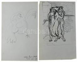 Zemplényi Magda (1899-1965): 37 db tanulmányrajz, 1939 körül. Ceruza, tus, papír. Részben jelzett. K...