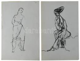 Zemplényi Magda (1899-1965): 37 db tanulmányrajz, 1939 körül. Ceruza, tus, papír. Részben jelzett. K...