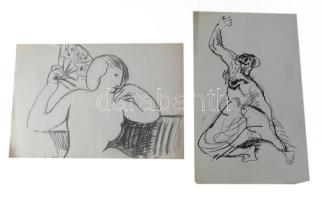 Zemplényi Magda (1899-1965): 37 db tanulmányrajz, 1939 körül. Ceruza, tus, papír. Részben jelzett. K...