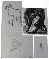 Zemplényi Magda (1899-1965): 37 db tanulmányrajz, 1939 körül. Ceruza, tus, papír. Részben jelzett. K...