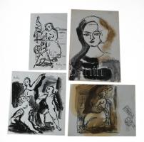 Zemplényi Magda (1899-1965): 37 db tanulmányrajz, 1939 körül. Ceruza, tus, papír. Részben jelzett. K...