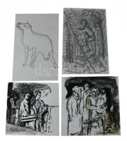 Zemplényi Magda (1899-1965): 37 db tanulmányrajz, 1939 körül. Ceruza, tus, papír. Részben jelzett. K...