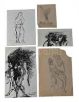 Zemplényi Magda (1899-1965): 37 db tanulmányrajz, 1939 körül. Ceruza, tus, papír. Részben jelzett. K...