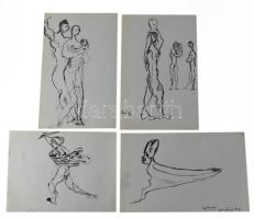 Zemplényi Magda (1899-1965): 37 db tanulmányrajz, 1939 körül. Ceruza, tus, papír. Részben jelzett. K...