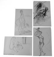 Zemplényi Magda (1899-1965): 37 db tanulmányrajz, 1939 körül. Ceruza, tus, papír. Részben jelzett. K...