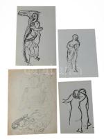 Zemplényi Magda (1899-1965): 37 db tanulmányrajz, 1939 körül. Ceruza, tus, papír. Részben jelzett. K...