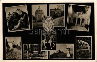 1939 Krasznahorkaváralja, Krásnohorské Podhradie (Rozsnyó, Roznava); Krasznahorka vára, Andrássy mauzóleum, "Krasznahorka-Váralja visszatért 1938" / Hrad Krásna Horka / castle, mausoleum (ragasztónyom / glue marks)