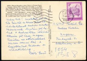 Béki Ernő (1913-2010) történész, politikus, a Pedagógusok Szakszervezetének alapító főtitkára, az Ideiglenes Nemzetgyűlés tagja (1944-1945), majd országgyűlési képviselő saját kezűleg megírt képeslapja