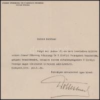 1924 Bp., poprádvölgyi Döller Antal (1879-1959) királyi tanácsos, József főherceg udvari titkára aut...
