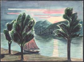 Jelzés nélkül: Tájkép (3db) Akvarell, papír, 21x28, 29x21, 30x21 cm