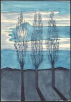 Jelzés nélkül: Tájkép (3db) Akvarell, papír, 21x28, 29x21, 30x21 cm