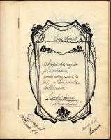 1925-1928 Régi emlékkönyv bejegyzésekkel, rajzokkal