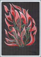 Jelzés nélkül: Égő csipkebokor I.-II. Olaj, karton, 35x25cm