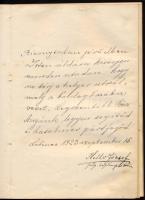 1922-1936 Régi emlékkönyv, Losoncon és Budapesten kelt bejegyzésekkel, rajzokkal, lapszéli ázásnyomo...