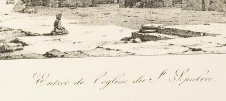 Louis Daguerre (1787-1851): A jeruzsálemi Szent Sír kápolna. Litográfia. Jelzett. 26x22 cm Lapméret ...