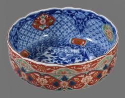 Kínai kínálóedény, jelzett, belül is festett, hibátlan, 19x8 cm