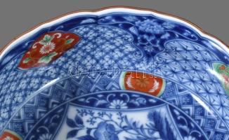 Kínai kínálóedény, jelzett, belül is festett, hibátlan, 19x8 cm