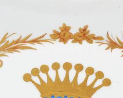 Levéltartó tálca. cca 19. sz., magyar vagy osztrák, kilenc gombos grófi koronás címer ábrázolással, ...