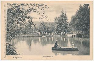1907 Előpatak, Valcele; Csolnakázó tó, csónak. Gyulai Ferencz fényképész kiadása / lake, boat