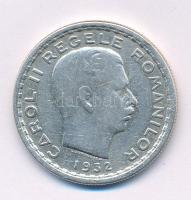 Románia 1932. 100L Ag "II. Károly" (londoni veret) T:VF  Romania 1932. 100 Lei Ag "Carol II" (minted in London) C:VF  Krause KM#52