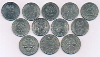 Lengyelország 1964-1978. 10Zl - 20Zl (12xklf) mind különböző forgalmi emlékkiadás T:UNC,AU Poland 1964-1978. 10 Złotych - 50 Złotych (12xdiff) all different circulating commemorative coin C:UNC,AU
