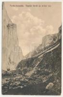1918 Tordai-hasadék, Cheile Turzii, Torda, Turda; Torda hasadék, Tündér fürdő és óriási fala. Füssy József kiadása / gorge (gyűrődés / crease)