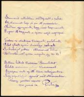 1920 Pozsony, Vermes István által Vermes Rózsikának Dunaszerdahelyre küldött levél, amely a pozsonyi...