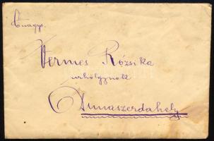 1920 Pozsony, Vermes István által Vermes Rózsikának Dunaszerdahelyre küldött levél, amely a pozsonyi...