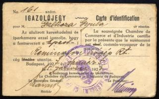 1927 Remington RT fényképes igazolvány