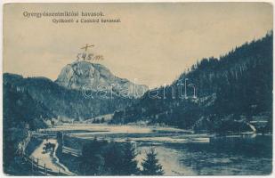 Gyergyószentmiklósi-havasok, Muntii Giurgeului; Gyilkostó a Cohárd havassal. Burján és Székely kiadása / Lacul Rosu (Ghilcos) / lake, mountain (EK)