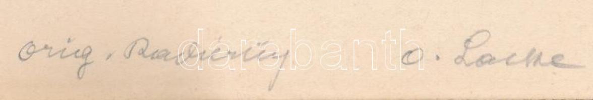 Oskar Laske (1874-1951): Tea (Tee). Rézkarc, papír, jelzett, 10x7,5 cm / etching on paper, signed