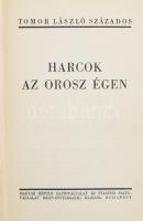 Tomor László: Harcok az orosz égen. A repülő ember I. köt. Bp.,[1942], Magyar Repülő Sajtóvállalat-Stádium, 162 p.+8 (fekete-fehér képtáblával) t. Kiadói félvászon-kötés, kissé kopott borítóval,.kis gerinc sérüléssel Betiltott! Szerepel az Ideiglenes Nemzeti Kormány által 1945-ben betiltott fasiszta, és szovjetellenes könyvek jegyzékén! Kiadói félvászon-kötés,